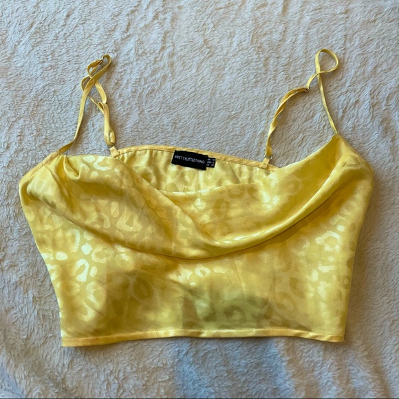 PrettyLittleThing Tops - Yellow leopard print top